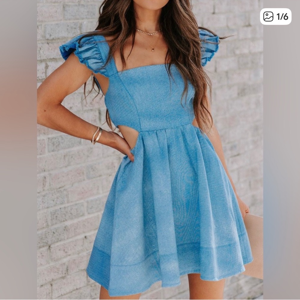 Vici Light Blue Jean Dress